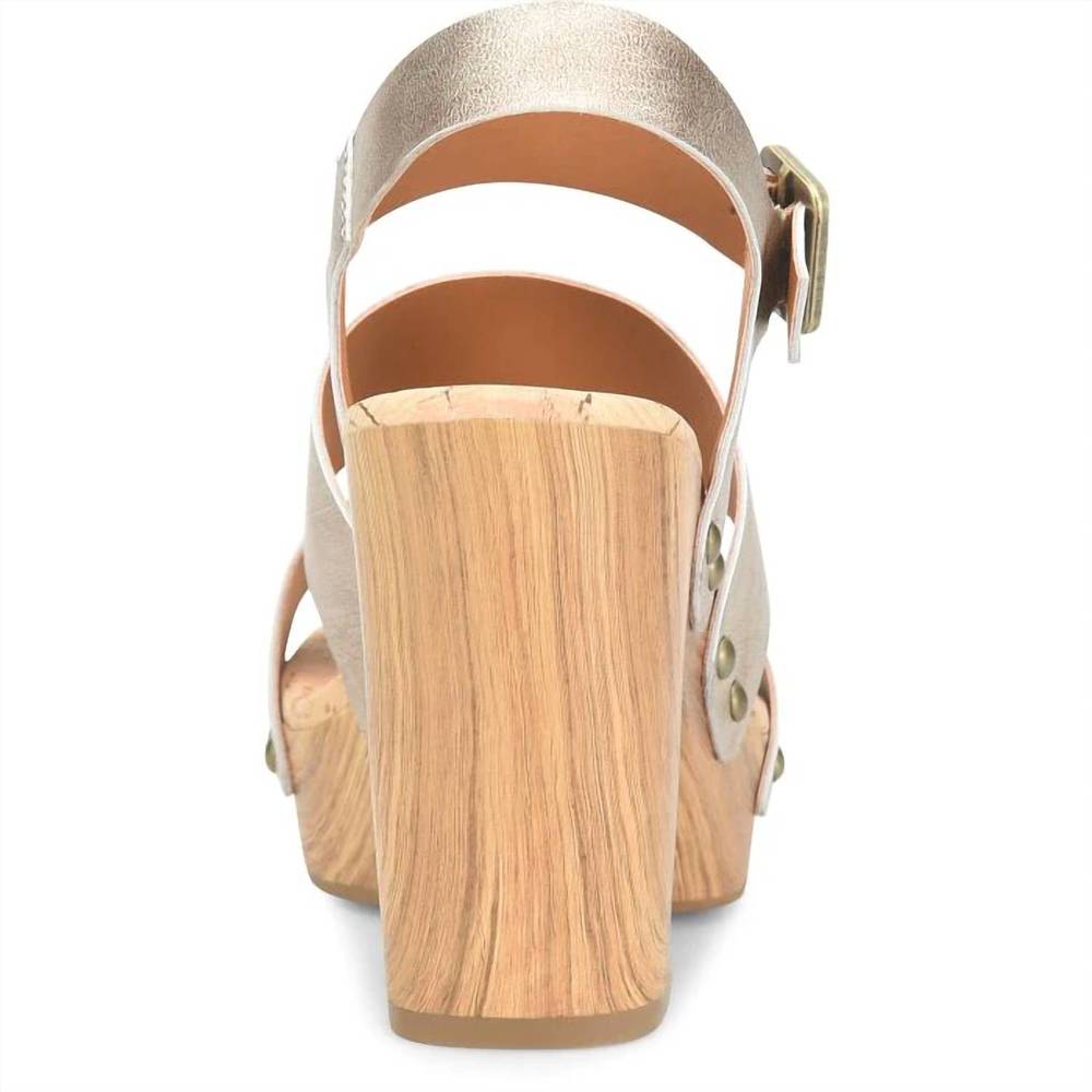 NEW KORK-EASE della slingback platform sandal in light gold - Picture 3 of 5